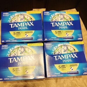 💙🩵💙 NIB Tampax Pearl Comfort Glide Feminine Super Unscented - 4 Box Bundle